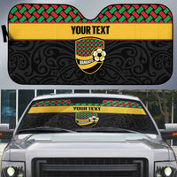 Vanuatu Football Custom Auto Sun Shade Go Chiefs Basket-weave Pattern LT14 Black - Polynesian Pride
