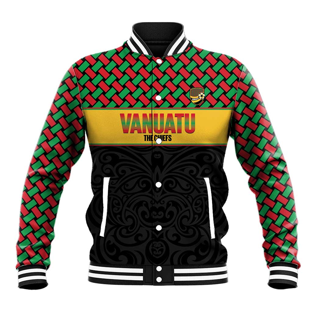 Vanuatu Football Custom Baseball Jacket Go Chiefs Basket-weave Pattern