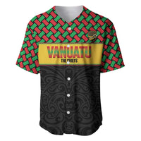 Vanuatu Football Custom Baseball Jersey Go Chiefs Basket-weave Pattern LT14 Black - Polynesian Pride