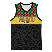 Vanuatu Football Custom Basketball Jersey Go Chiefs Basket-weave Pattern LT14 Unisex Black - Polynesian Pride