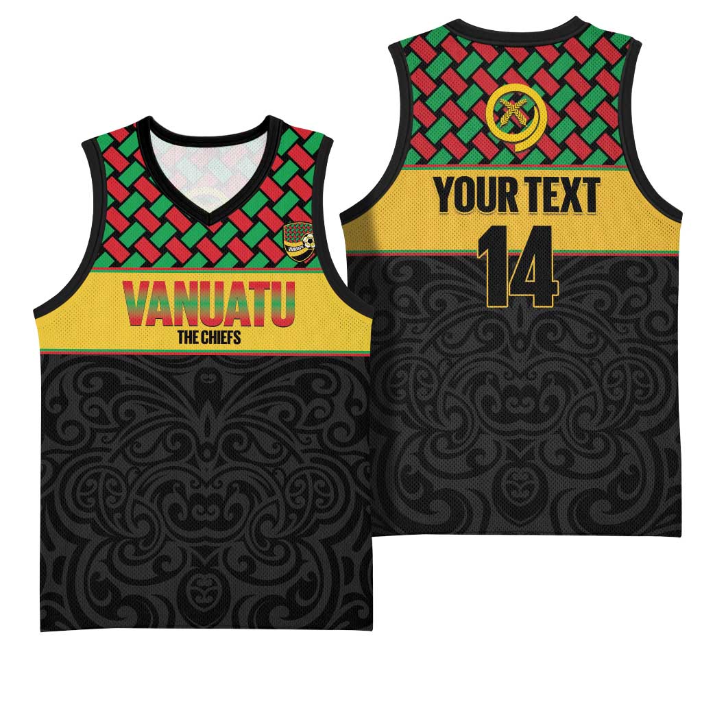 Vanuatu Football Custom Basketball Jersey Go Chiefs Basket-weave Pattern LT14 - Polynesian Pride