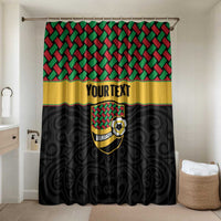 Vanuatu Football Custom Bathroom Set Go Chiefs Basket-weave Pattern LT14 Shower Curtain Only Black - Polynesian Pride