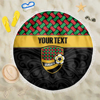 Vanuatu Football Custom Beach Blanket Go Chiefs Basket-weave Pattern LT14 One Size 150cm Black - Polynesian Pride