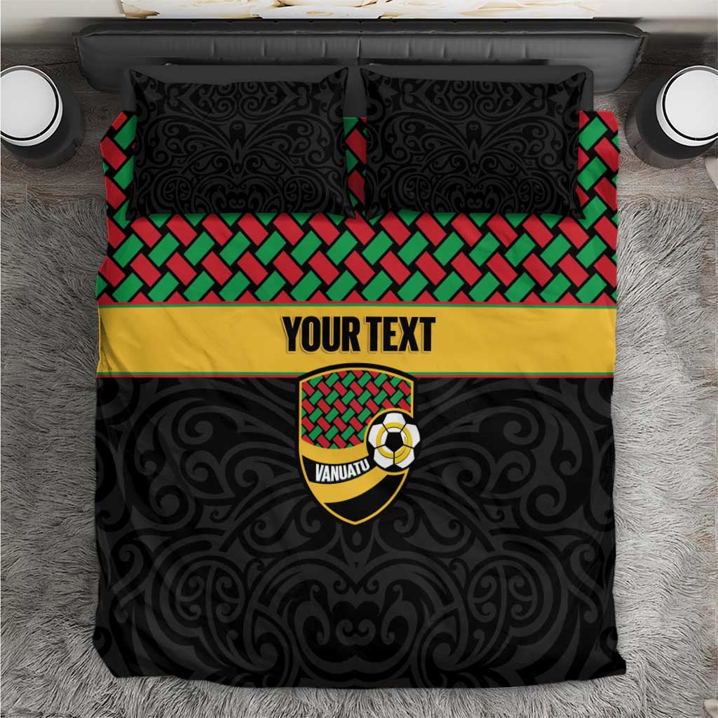 Vanuatu Football Custom Bedding Set Go Chiefs Basket-weave Pattern LT14 Black - Polynesian Pride