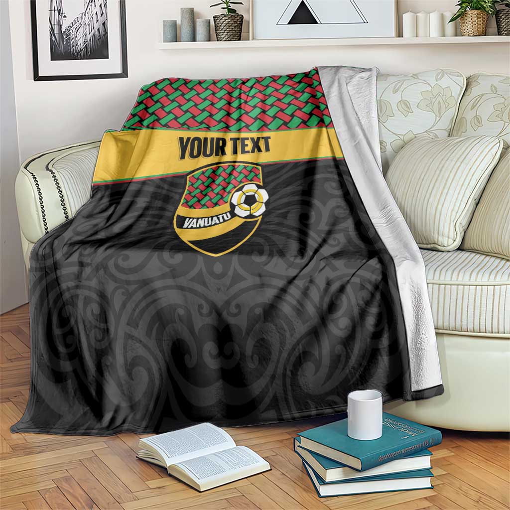 Vanuatu Football Custom Blanket Go Chiefs Basket-weave Pattern LT14 Black - Polynesian Pride