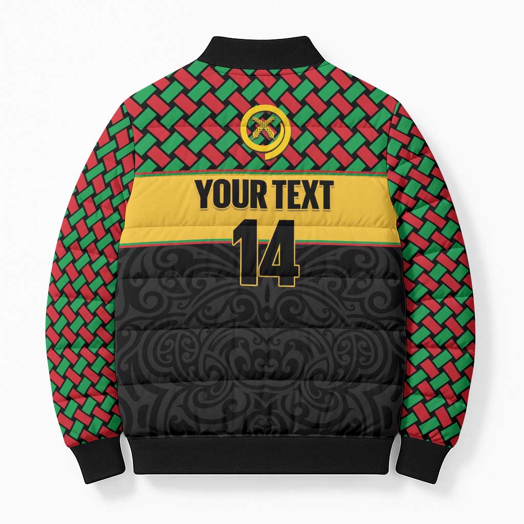 Vanuatu Football Custom Bomber Puffer Jacket Go Chiefs Basket-weave Pattern LT14 - Polynesian Pride