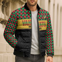 Vanuatu Football Custom Bomber Puffer Jacket Go Chiefs Basket-weave Pattern LT14 - Polynesian Pride