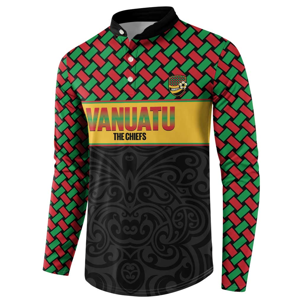 Vanuatu Football Custom Button Sweatshirt Go Chiefs Basket-weave Pattern LT14 - Polynesian Pride