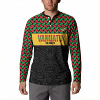 Vanuatu Football Custom Button Sweatshirt Go Chiefs Basket-weave Pattern LT14 - Polynesian Pride