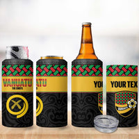 Vanuatu Football Custom 4 in 1 Can Cooler Tumbler Go Chiefs Basket-weave Pattern