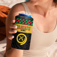 Vanuatu Football Custom 4 in 1 Can Cooler Tumbler Go Chiefs Basket-weave Pattern