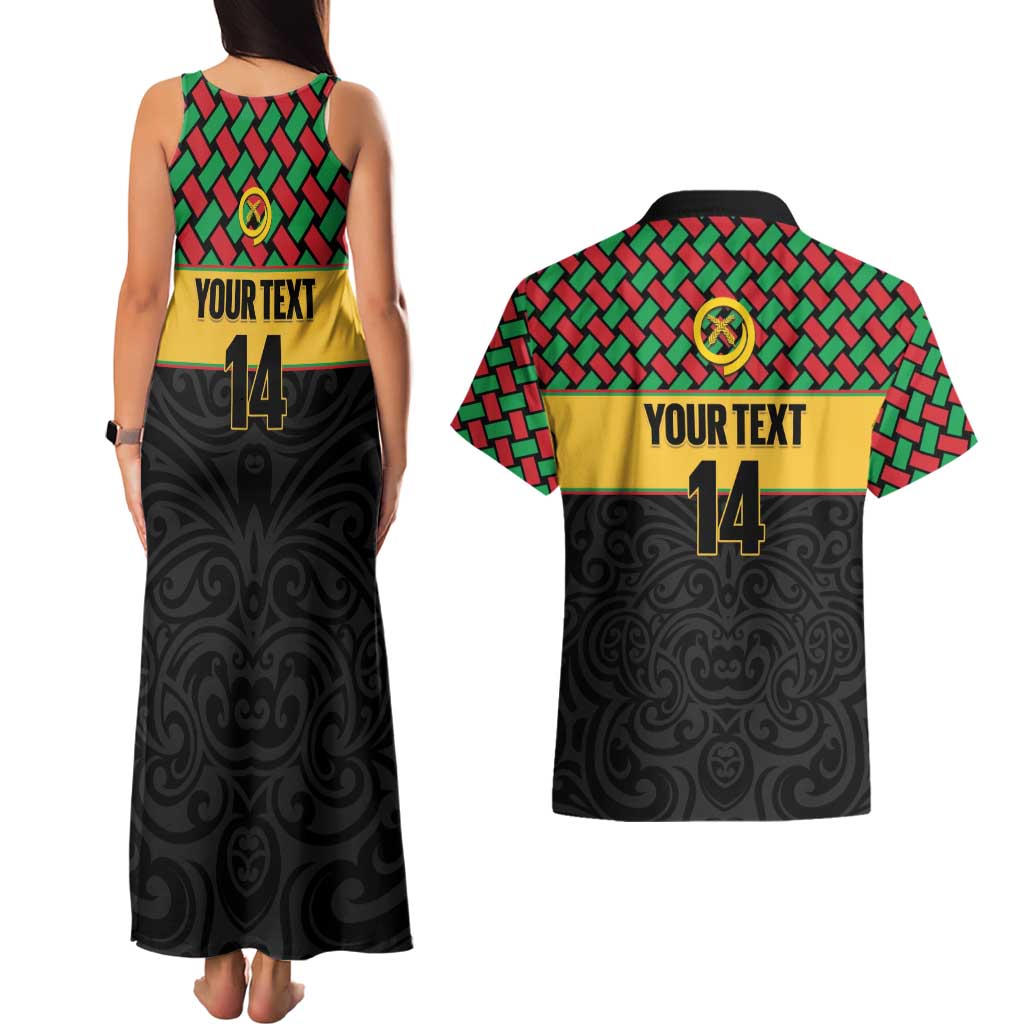 Vanuatu Football Custom Couples Matching Tank Maxi Dress and Hawaiian Shirt Go Chiefs Basket-weave Pattern LT14 - Polynesian Pride