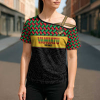 Vanuatu Football Custom Cross Shoulder Shirt Go Chiefs Basket-weave Pattern LT14 - Polynesian Pride