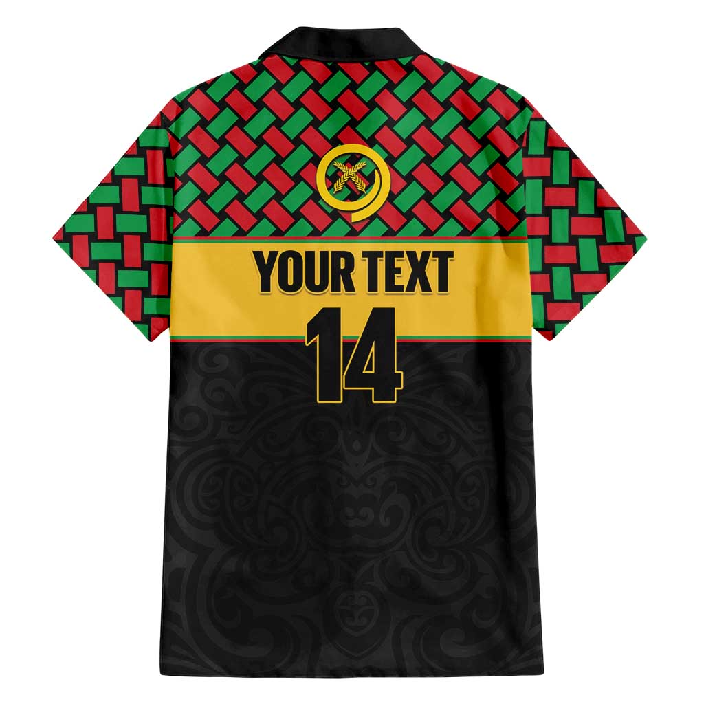 Vanuatu Football Custom Family Matching Off Shoulder Maxi Dress and Hawaiian Shirt Go Chiefs Basket-weave Pattern LT14 - Polynesian Pride
