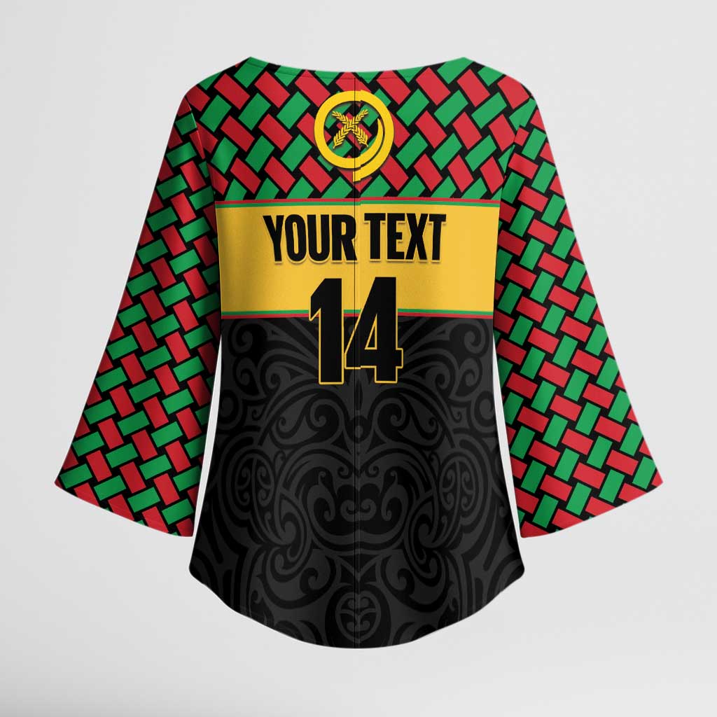 Vanuatu Football Custom Kimono Sleeve Blouse Go Chiefs Basket-weave Pattern LT14 - Polynesian Pride