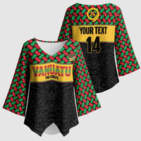 Vanuatu Football Custom Kimono Sleeve Blouse Go Chiefs Basket-weave Pattern LT14 - Polynesian Pride
