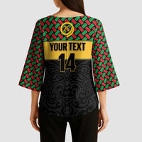 Vanuatu Football Custom Kimono Sleeve Blouse Go Chiefs Basket-weave Pattern LT14 - Polynesian Pride