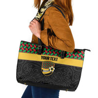 Vanuatu Football Custom Leather Tote Bag Go Chiefs Basket-weave Pattern