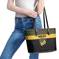 Vanuatu Football Custom Leather Tote Bag Go Chiefs Basket-weave Pattern