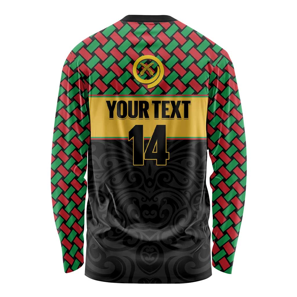 Vanuatu Football Custom Long Sleeve Shirt Go Chiefs Basket-weave Pattern