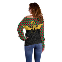 Vanuatu Football Custom Off Shoulder Sweater Go Chiefs Basket-weave Pattern LT14 - Polynesian Pride