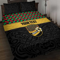Vanuatu Football Custom Quilt Bed Set Go Chiefs Basket-weave Pattern LT14 Black - Polynesian Pride