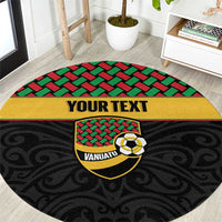 Vanuatu Football Custom Round Carpet Go Chiefs Basket-weave Pattern