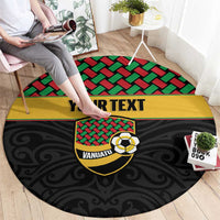 Vanuatu Football Custom Round Carpet Go Chiefs Basket-weave Pattern
