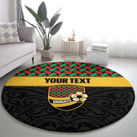 Vanuatu Football Custom Round Carpet Go Chiefs Basket-weave Pattern