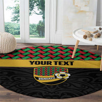 Vanuatu Football Custom Round Carpet Go Chiefs Basket-weave Pattern