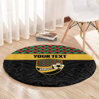 Vanuatu Football Custom Round Carpet Go Chiefs Basket-weave Pattern