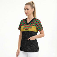 Vanuatu Football Custom Scrub Top Go Chiefs Basket-weave Pattern LT14 - Polynesian Pride