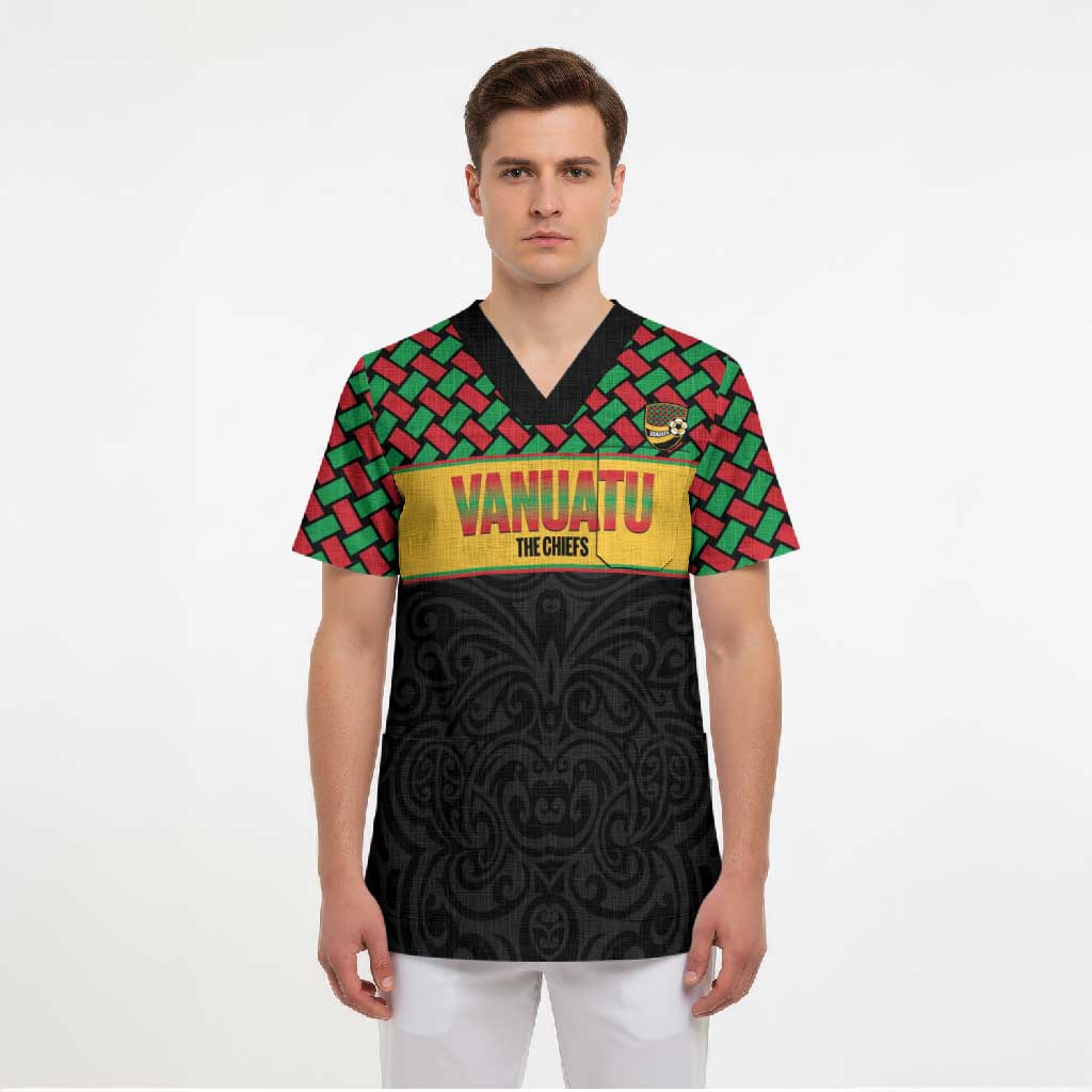 Vanuatu Football Custom Scrub Top Go Chiefs Basket-weave Pattern LT14 - Polynesian Pride