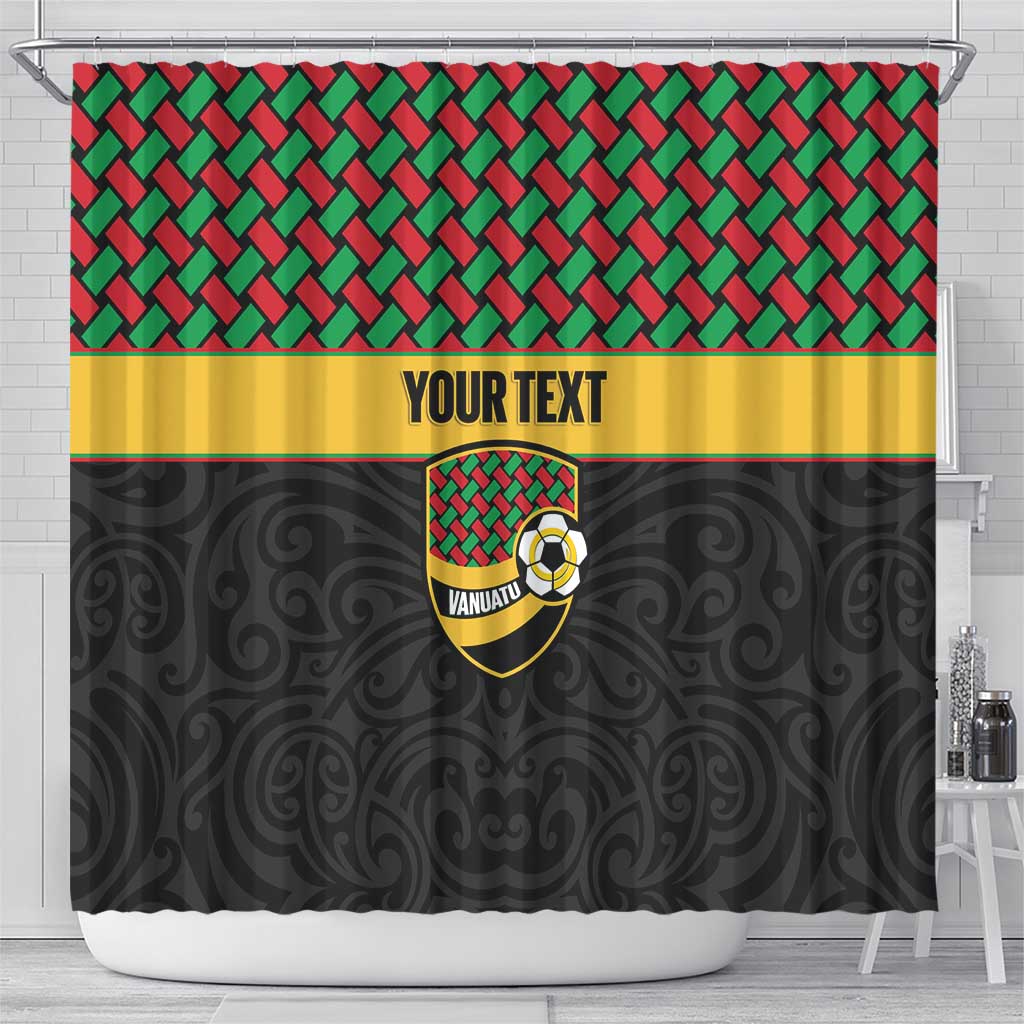 Vanuatu Football Custom Shower Curtain Go Chiefs Basket-weave Pattern