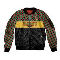 Vanuatu Football Custom Sleeve Zip Bomber Jacket Go Chiefs Basket-weave Pattern
