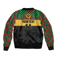 Vanuatu Football Custom Sleeve Zip Bomber Jacket Go Chiefs Basket-weave Pattern