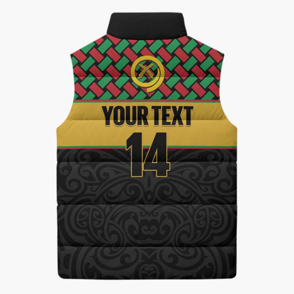 Vanuatu Football Custom Sleeveless Puffer Jacket Go Chiefs Basket-weave Pattern LT14 - Polynesian Pride