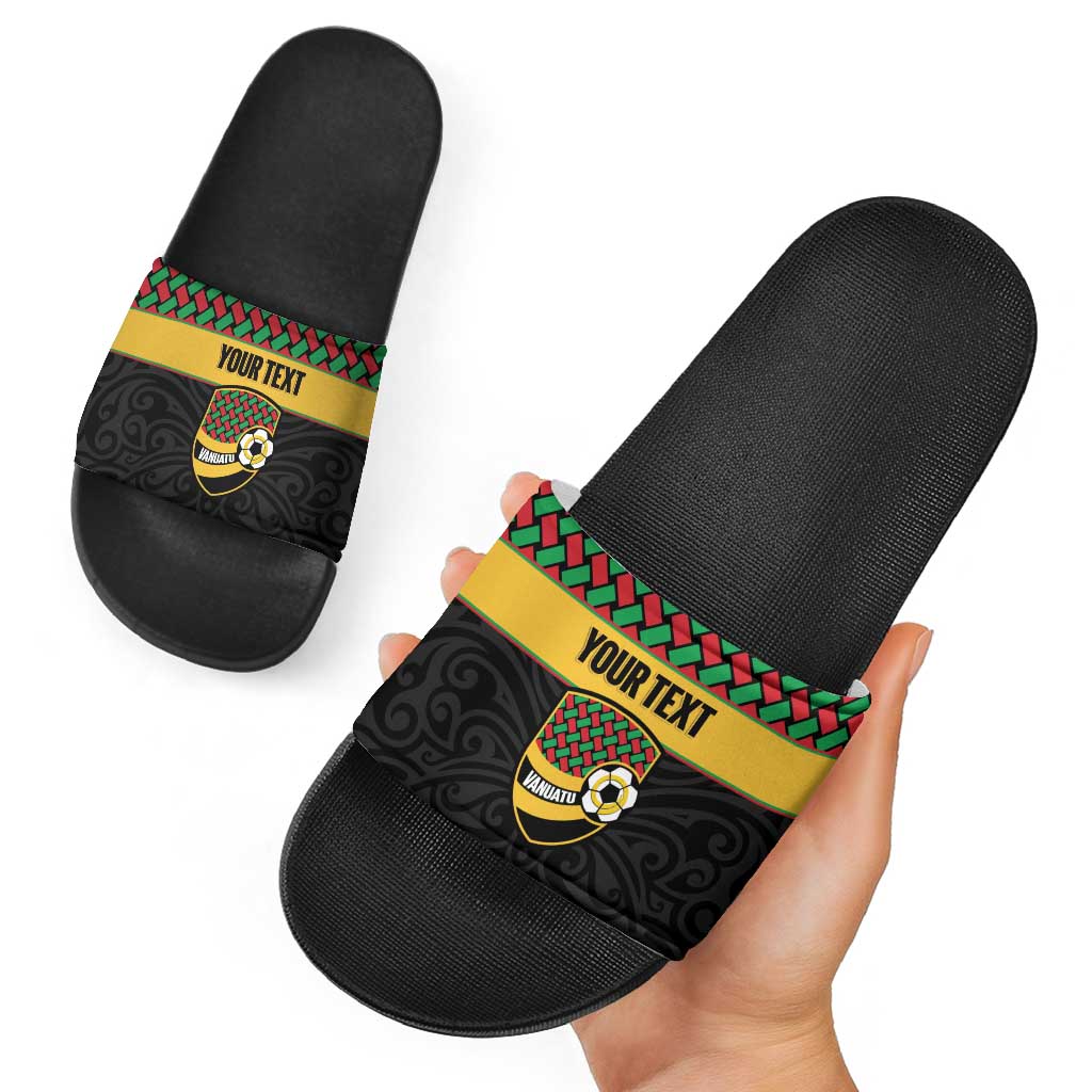 Vanuatu Football Custom Slide Sandals Go Chiefs Basket-weave Pattern