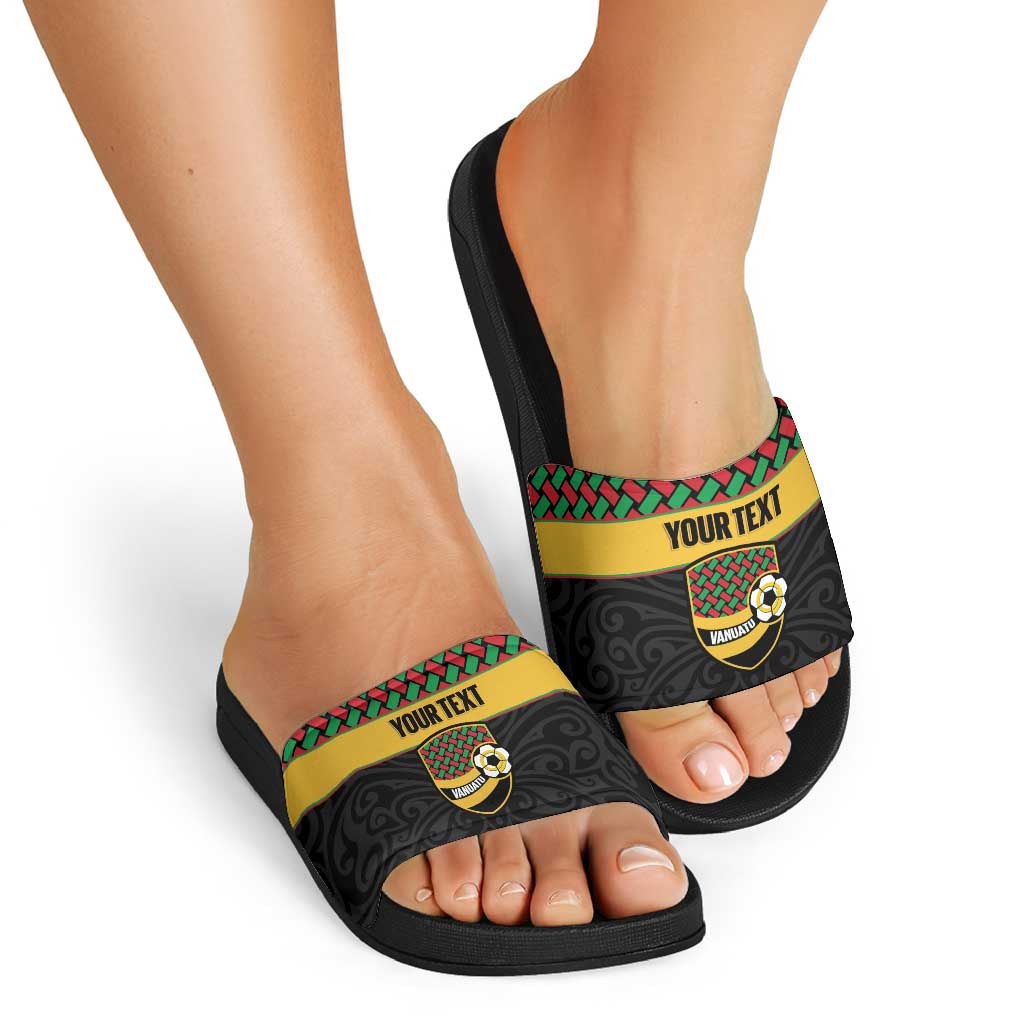 Vanuatu Football Custom Slide Sandals Go Chiefs Basket-weave Pattern