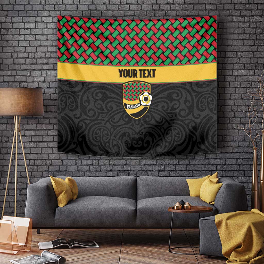 Vanuatu Football Custom Tapestry Go Chiefs Basket-weave Pattern LT14 Black - Polynesian Pride