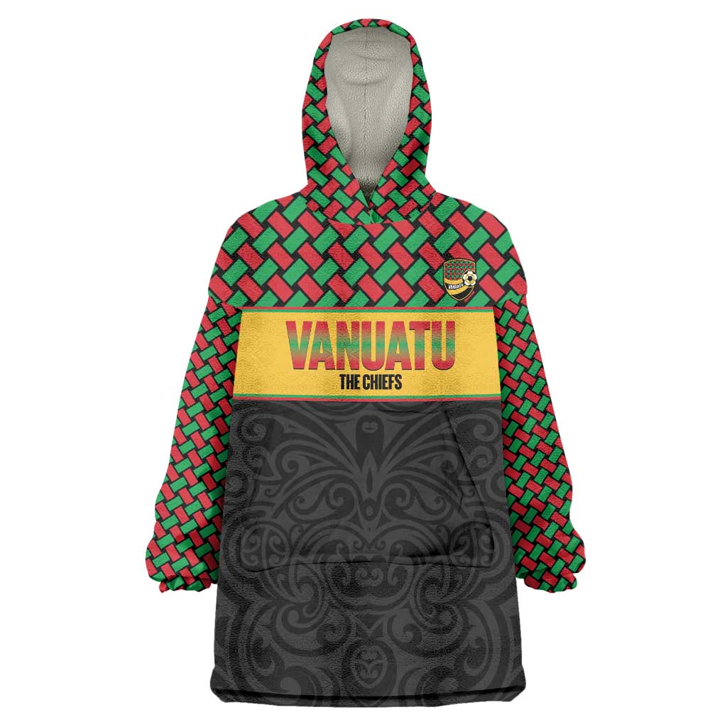 Vanuatu Football Custom Wearable Blanket Hoodie Go Chiefs Basket-weave Pattern