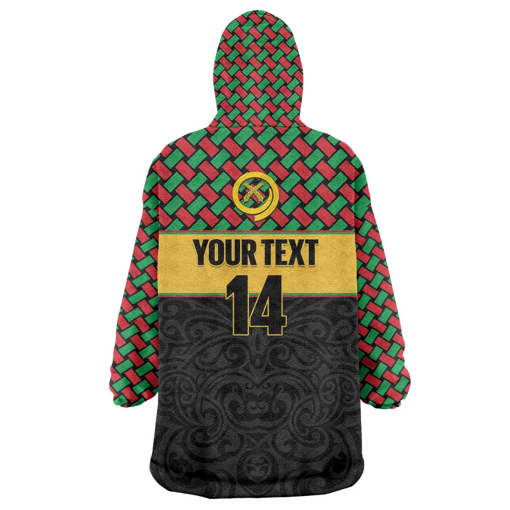 Vanuatu Football Custom Wearable Blanket Hoodie Go Chiefs Basket-weave Pattern