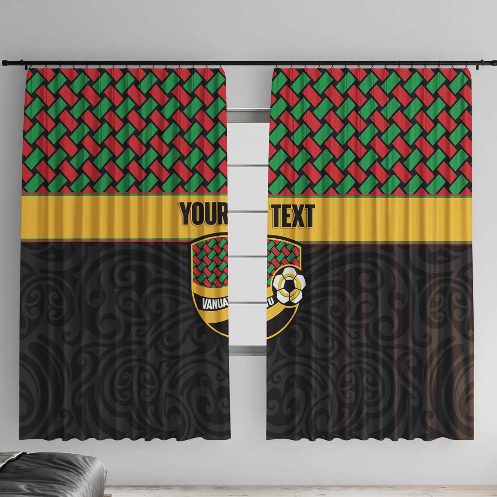 Vanuatu Football Custom Window Curtain Go Chiefs Basket-weave Pattern LT14 With Hooks Black - Polynesian Pride