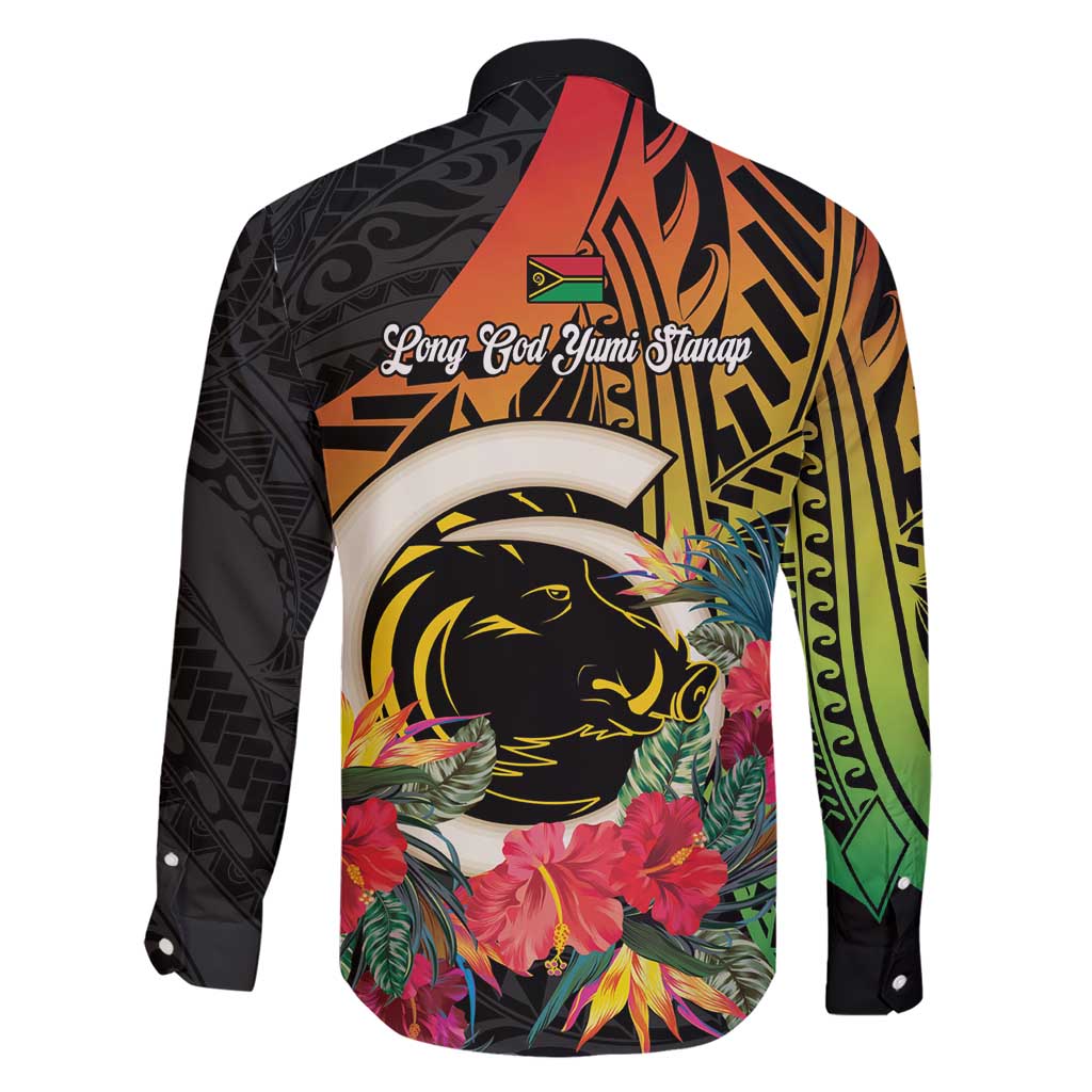 Vanuatu Boar Tusk Yumi Yumi Yumi Family Matching Short Sleeve Bodycon Dress and Hawaiian Shirt Independens Dei Long God Yumi Stanap