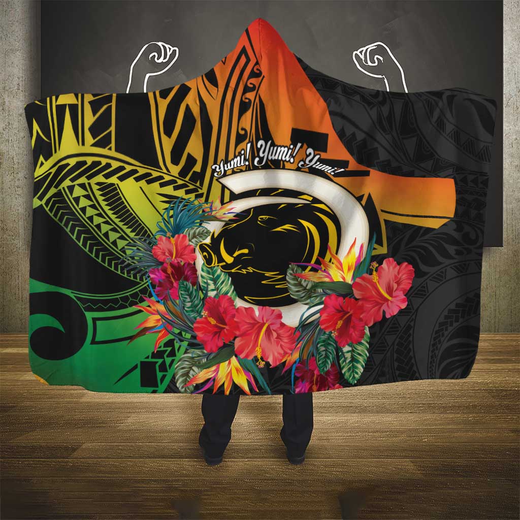 Vanuatu Boar Tusk Yumi Yumi Yumi Hooded Blanket Independens Dei Long God Yumi Stanap
