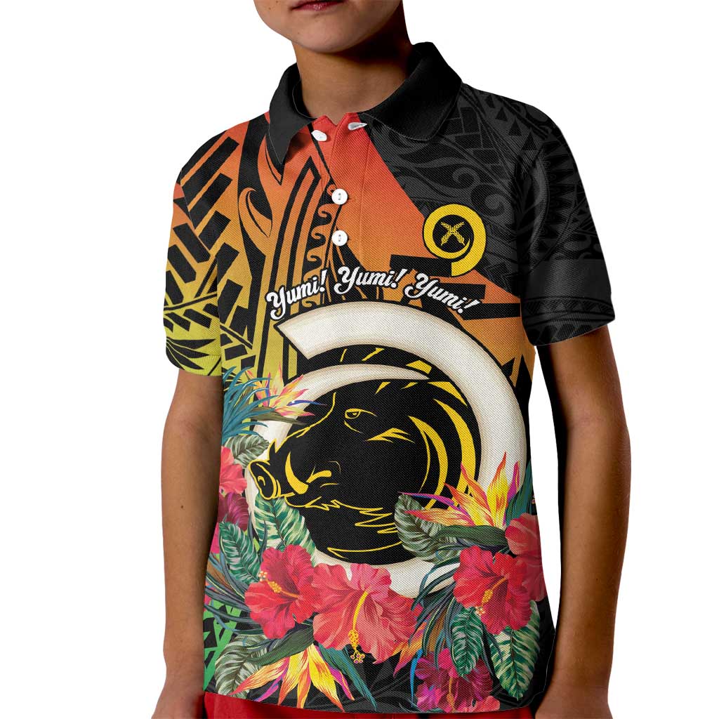 Vanuatu Boar Tusk Yumi Yumi Yumi Kid Polo Shirt Independens Dei Long God Yumi Stanap
