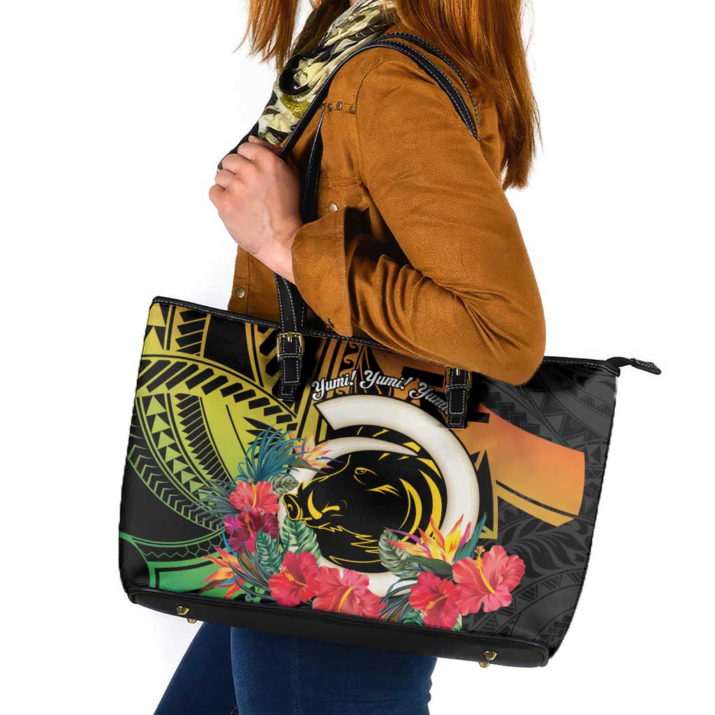 Vanuatu Boar Tusk Yumi Yumi Yumi Leather Tote Bag Independens Dei Long God Yumi Stanap