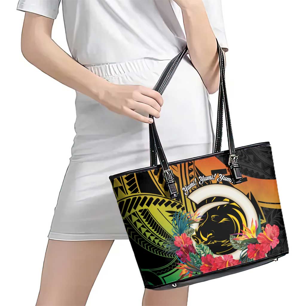 Vanuatu Boar Tusk Yumi Yumi Yumi Leather Tote Bag Independens Dei Long God Yumi Stanap