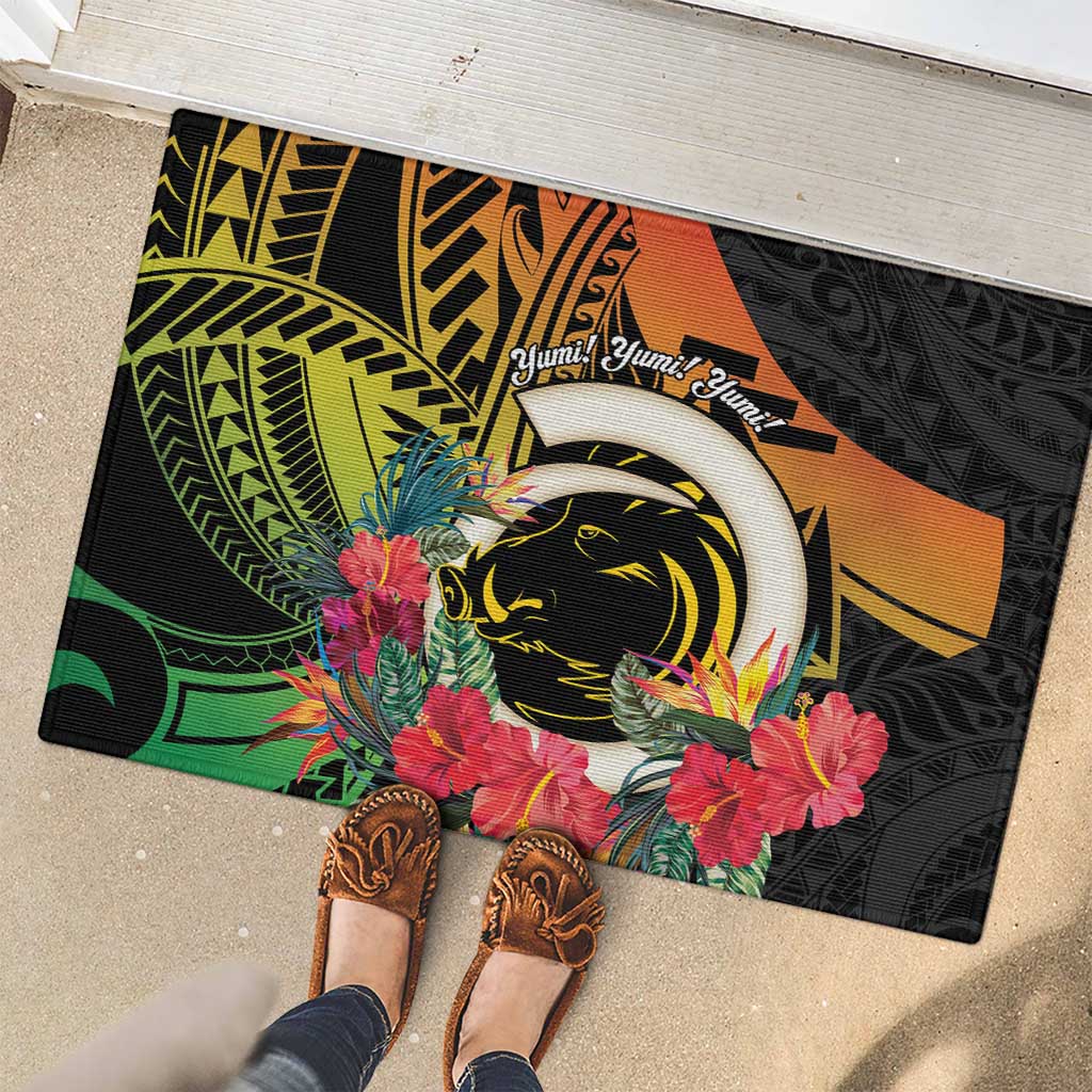 Vanuatu Boar Tusk Yumi Yumi Yumi Rubber Doormat Independens Dei Long God Yumi Stanap