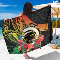 Vanuatu Boar Tusk Yumi Yumi Yumi Sarong Independens Dei Long God Yumi Stanap LT14 One Size 44 x 66 inches Black - Polynesian Pride